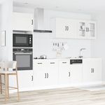 Casa si Gradina - Mobilier - Comode si corpuri - Corpuri bucatarie - Set dulap de bucatarie din 7 piese „Kalmar” Lemn prelucrat alb - Infinity.ro