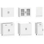 Casa si Gradina - Mobilier - Comode si corpuri - Corpuri bucatarie - Set dulap de bucatarie din 7 piese „Kalmar” Lemn prelucrat alb - Infinity.ro