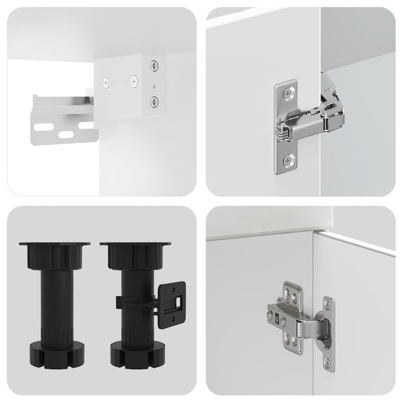 Casa si Gradina - Mobilier - Comode si corpuri - Corpuri bucatarie - Set dulap de bucatarie din 7 piese „Kalmar” Lemn prelucrat alb - Infinity.ro