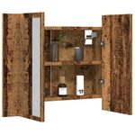 Casa si Gradina - Mobilier - Mobilier baie - Comode baie - Dulap cu oglinda & LED lemn vechi 60x12x45 cm lemn prelucrat - Infinity.ro