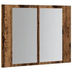 Casa si Gradina - Mobilier - Mobilier baie - Comode baie - Dulap cu oglinda & LED lemn vechi 60x12x45 cm lemn prelucrat - Infinity.ro