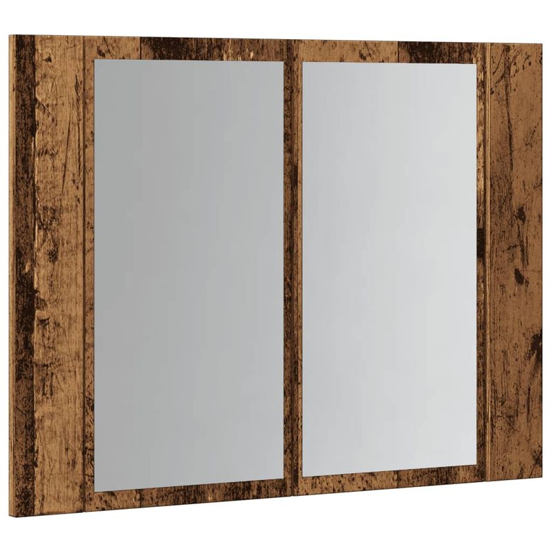 Casa si Gradina - Mobilier - Mobilier baie - Comode baie - Dulap cu oglinda & LED lemn vechi 60x12x45 cm lemn prelucrat - Infinity.ro