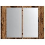 Casa si Gradina - Mobilier - Mobilier baie - Comode baie - Dulap cu oglinda & LED lemn vechi 60x12x45 cm lemn prelucrat - Infinity.ro