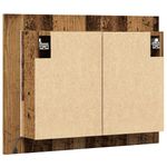 Casa si Gradina - Mobilier - Mobilier baie - Comode baie - Dulap cu oglinda & LED lemn vechi 60x12x45 cm lemn prelucrat - Infinity.ro