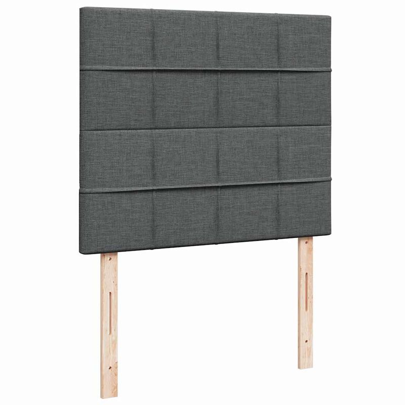 Casa si Gradina - Mobilier - Paturi si accesorii - Paturi - Cadru pat otoman cu saltea tesatura gri inchis 120x190 cm - Infinity.ro