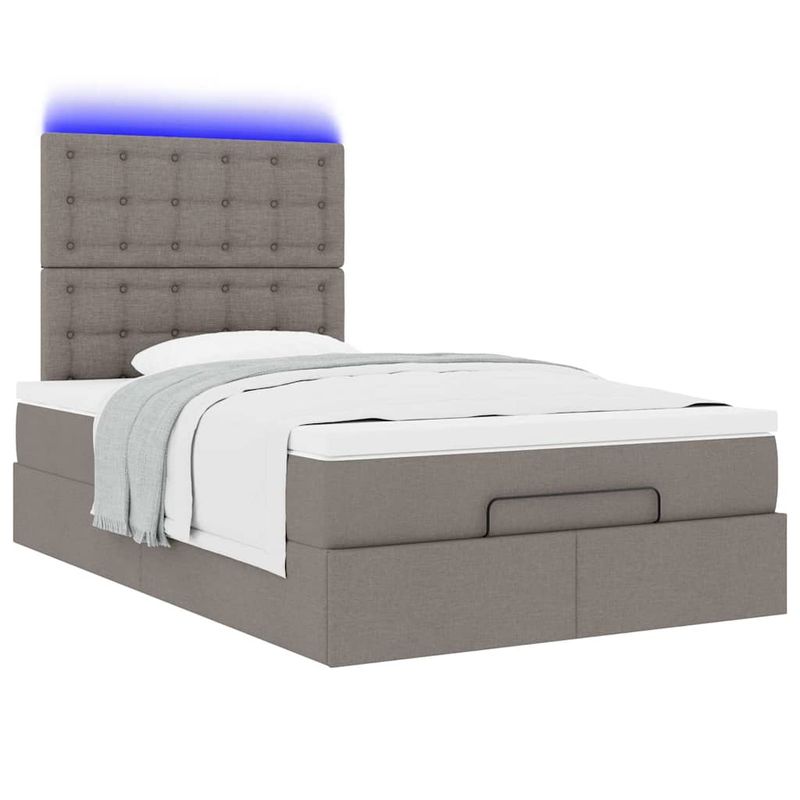 Casa si Gradina - Mobilier - Paturi si accesorii - Paturi - Cadru de pat otoman cu saltea Taupe 120x200cm Material - Infinity.ro