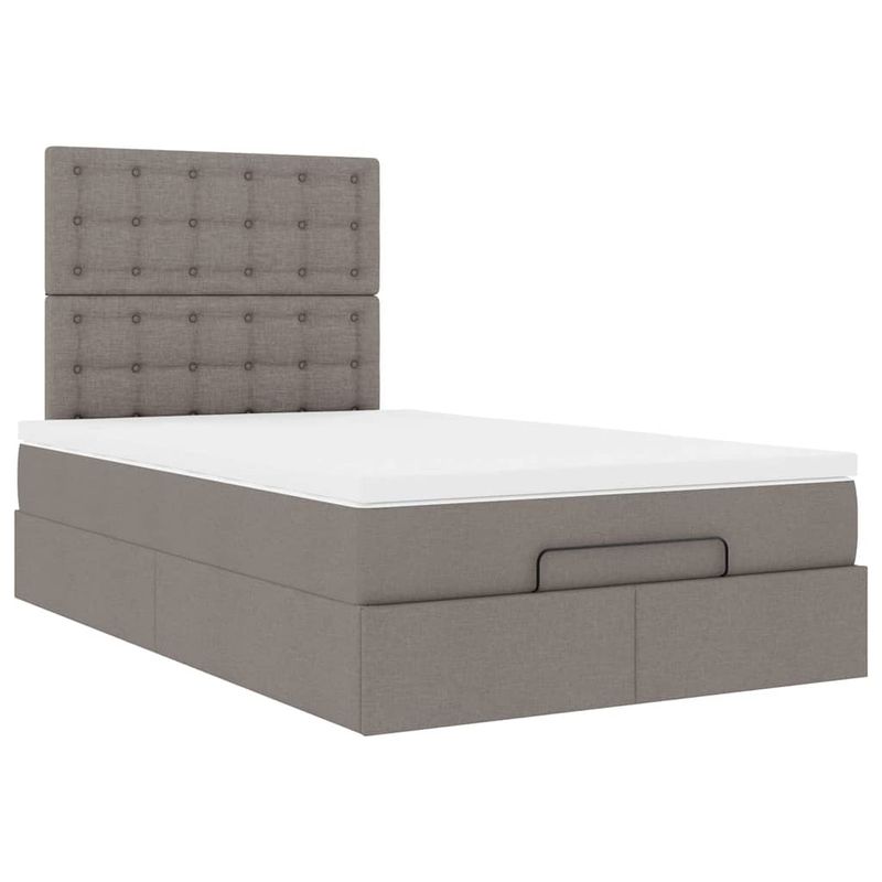 Casa si Gradina - Mobilier - Paturi si accesorii - Paturi - Cadru de pat otoman cu saltea Taupe 120x200cm Material - Infinity.ro