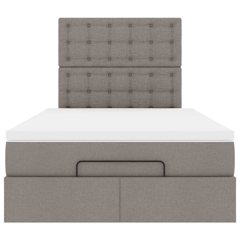 Casa si Gradina - Mobilier - Paturi si accesorii - Paturi - Cadru de pat otoman cu saltea Taupe 120x200cm Material - Infinity.ro