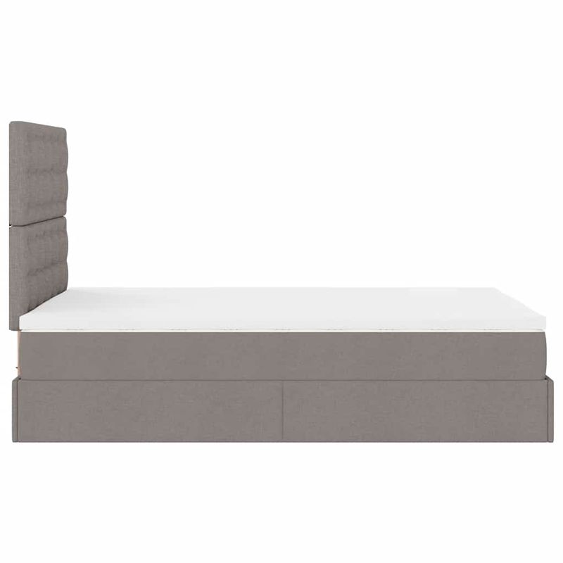 Casa si Gradina - Mobilier - Paturi si accesorii - Paturi - Cadru de pat otoman cu saltea Taupe 120x200cm Material - Infinity.ro