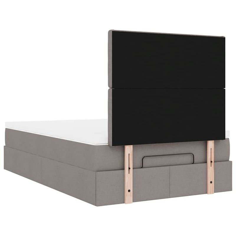 Casa si Gradina - Mobilier - Paturi si accesorii - Paturi - Cadru de pat otoman cu saltea Taupe 120x200cm Material - Infinity.ro
