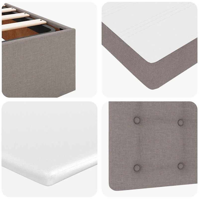 Casa si Gradina - Mobilier - Paturi si accesorii - Paturi - Cadru de pat otoman cu saltea Taupe 120x200cm Material - Infinity.ro