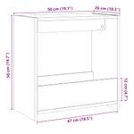 Casa si Gradina - Mobilier - Mese si birouri - Mese living - Masa laterala, lemn vechi, 50x26x50 cm, PAL - Infinity.ro