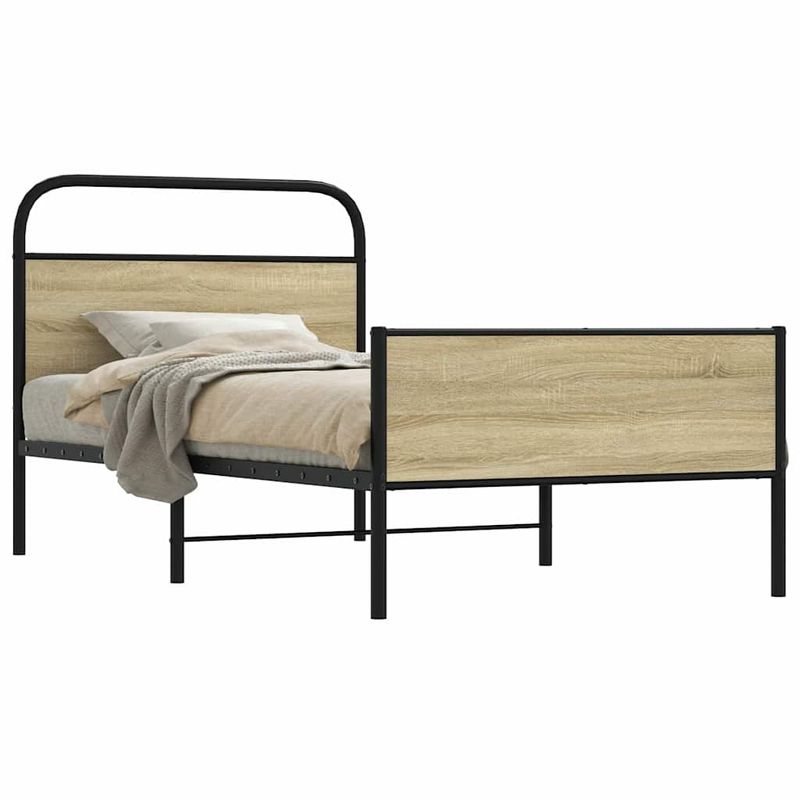 Casa si Gradina - Mobilier - Paturi si accesorii - Paturi - Cadru pat fara saltea stejar sonoma 100x200 cm lemn prelucrat - Infinity.ro