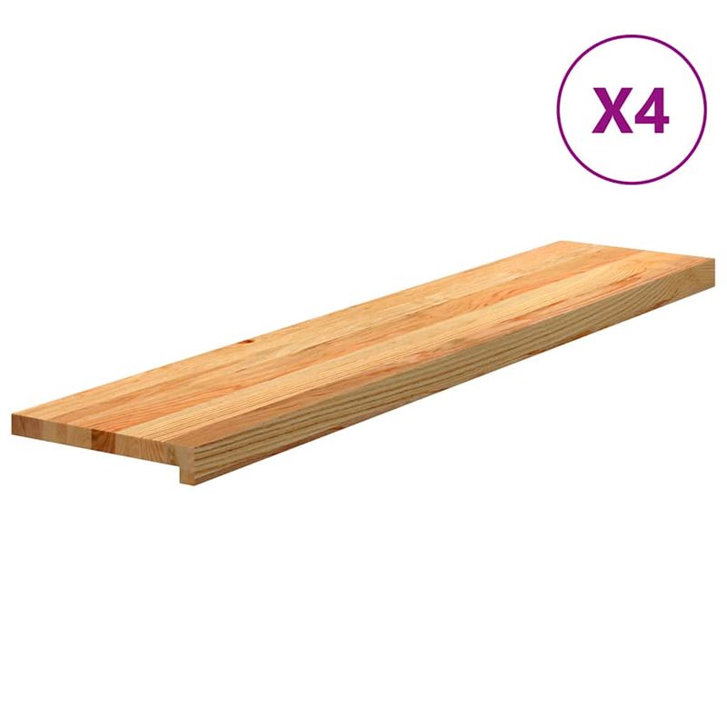 Casa si Gradina - Constructii - Scari si accesorii interioare - Accesorii scari interioare - Trepte de scara 4 buc maro deschis lemn masiv de stejar, mărime 120x30x2 cm - Infinity.ro