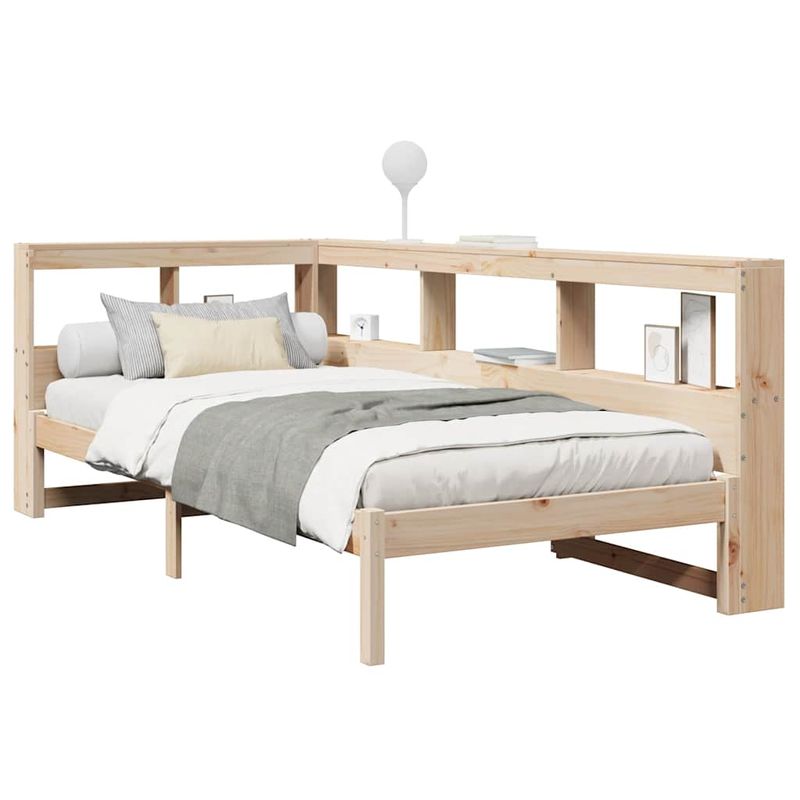 Casa si Gradina - Mobilier - Paturi si accesorii - Paturi - Pat cu biblioteca fara saltea, 90x190 cm, lemn masiv de pin - Infinity.ro