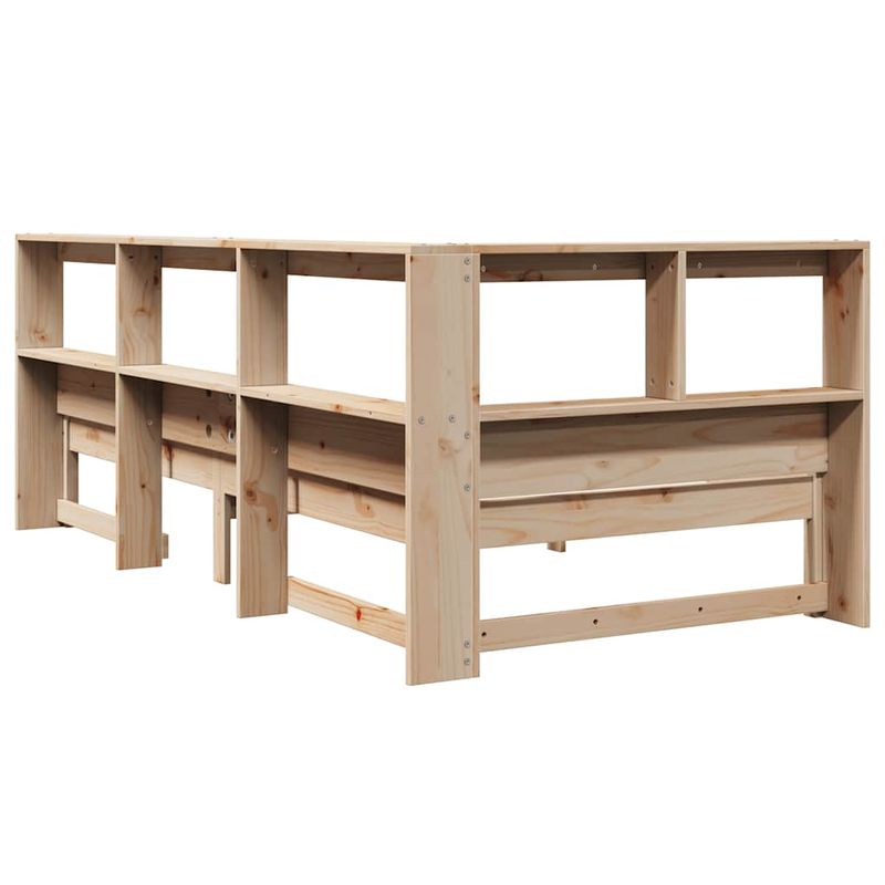 Casa si Gradina - Mobilier - Paturi si accesorii - Paturi - Pat cu biblioteca fara saltea, 90x190 cm, lemn masiv de pin - Infinity.ro