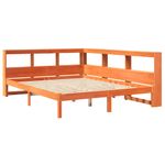 Casa si Gradina - Mobilier - Paturi si accesorii - Paturi - Pat cu biblioteca fara saltea maro 140x190 cm lemn masiv de pin - Infinity.ro
