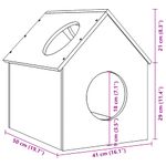 Petshop - Accesorii petshop - Jucarii animale - Ansambluri de joaca - Ceara pentru Casa pisici maro 41x50x50 cm Lemn masiv de pin - Infinity.ro