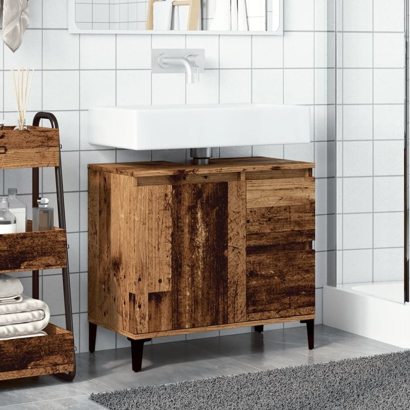 Casa si Gradina - Mobilier - Mobilier baie - Comode baie - Dulap de chiuveta, lemn vechi, 65x33x60 cm, lemn prelucrat - Infinity.ro