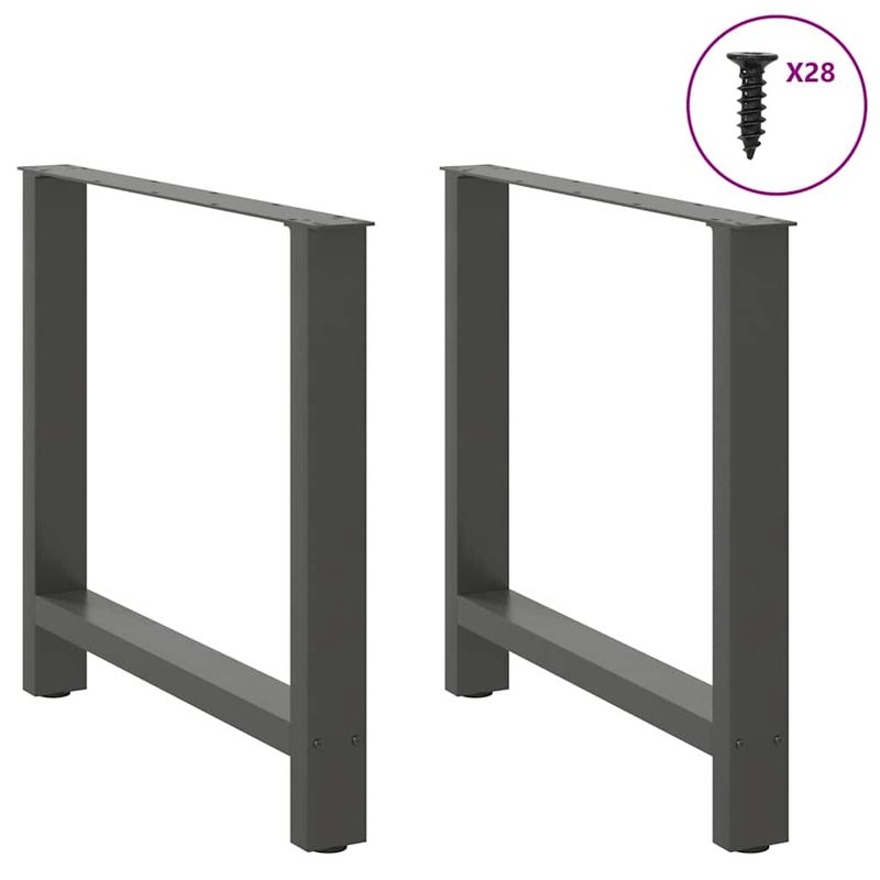 Casa si Gradina - Mobilier - Feronerie si accesorii mobila - Picioare masuta de cafea Antracit 2 buc 80x(72-73) cm Otel - Infinity.ro