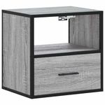 Casa si Gradina - Mobilier - Comode si corpuri - Noptiere - Noptiera montata pe perete gri Sonoma 40x31x39,5 cm - Infinity.ro