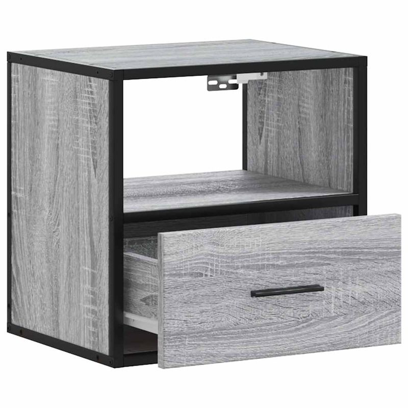 Casa si Gradina - Mobilier - Comode si corpuri - Noptiere - Noptiera montata pe perete gri Sonoma 40x31x39,5 cm - Infinity.ro