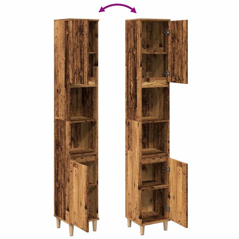 Casa si Gradina - Mobilier - Mobilier baie - Corpuri baie - Dulap de baie, lemn vechi, 30x30x190 cm, lemn prelucrat - Infinity.ro