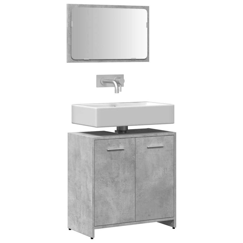 Casa si Gradina - Mobilier - Mobilier baie - Comode baie - Dulap de baie cu oglinda, gri beton, lemn prelucrat - Infinity.ro