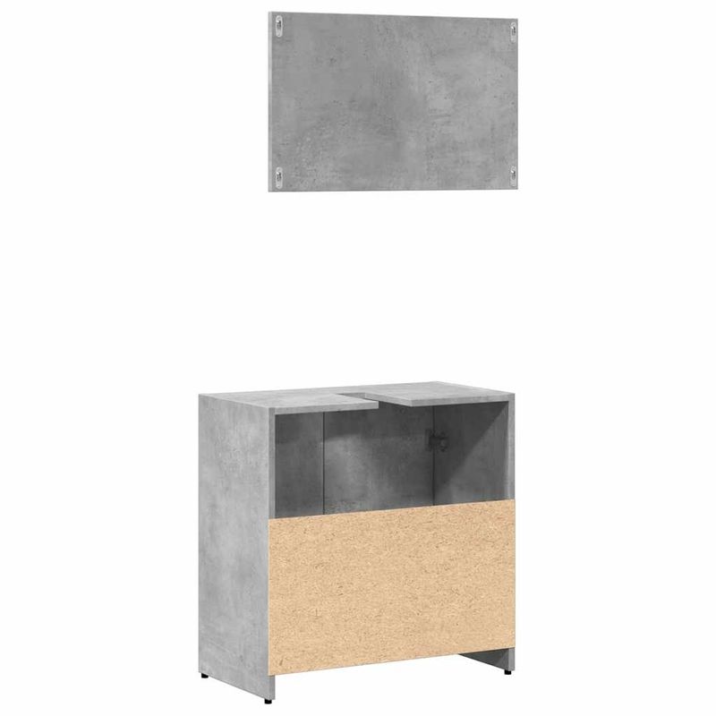 Casa si Gradina - Mobilier - Mobilier baie - Comode baie - Dulap de baie cu oglinda, gri beton, lemn prelucrat - Infinity.ro