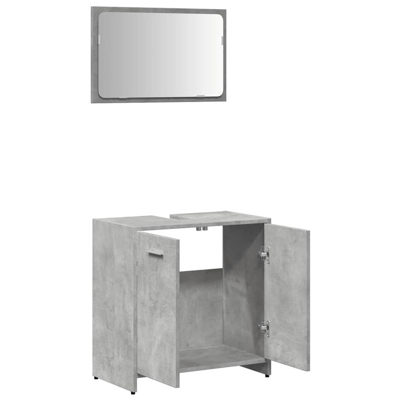Casa si Gradina - Mobilier - Mobilier baie - Comode baie - Dulap de baie cu oglinda, gri beton, lemn prelucrat - Infinity.ro