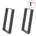 Casa si Gradina - Mobilier - Feronerie si accesorii mobila - Picioare pentru masa in forma de U, 2 buc Antracit Otel, mărime 60x(72-73) cm - Infinity.ro