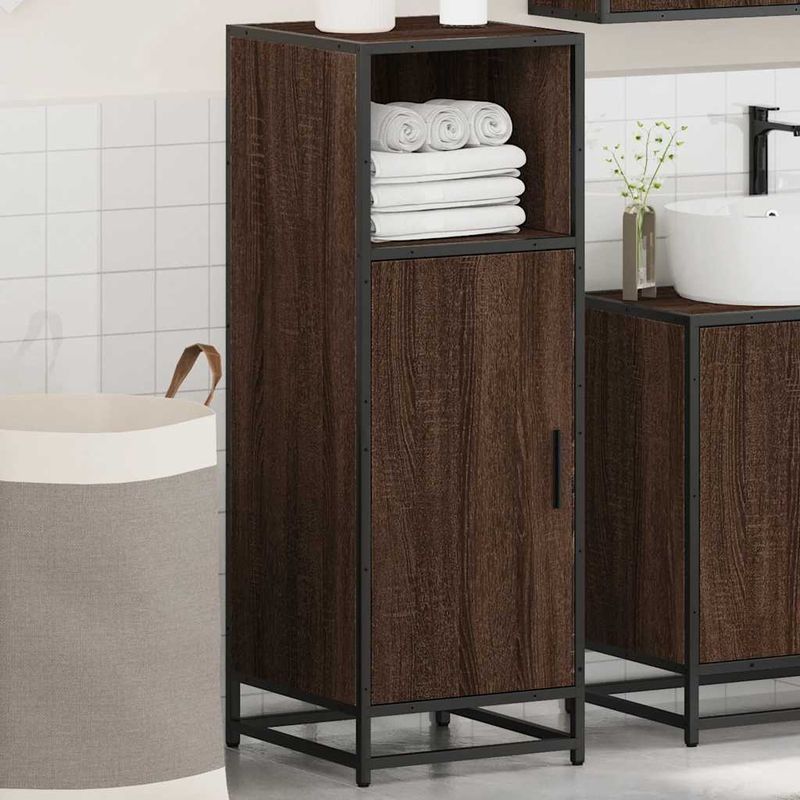 Casa si Gradina - Mobilier - Mobilier baie - Comode baie - Dulap de baie, stejar maro, 35x37,5x100 cm, lemn prelucrat - Infinity.ro