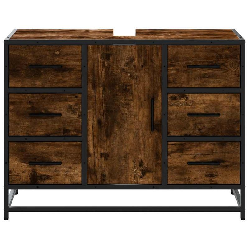 Casa si Gradina - Mobilier - Mobilier baie - Comode baie - Dulap chiuveta de baie stejar fumuriu 80x33x60 cm lemn compozit - Infinity.ro