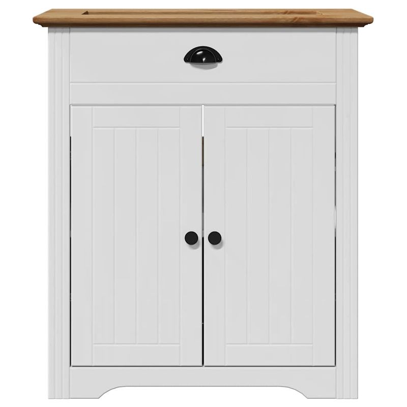Casa si Gradina - Mobilier - Mobilier baie - Comode baie - Dulap pentru chiuveta de baie „BODO” alb si maro 70x35x80 cm - Infinity.ro