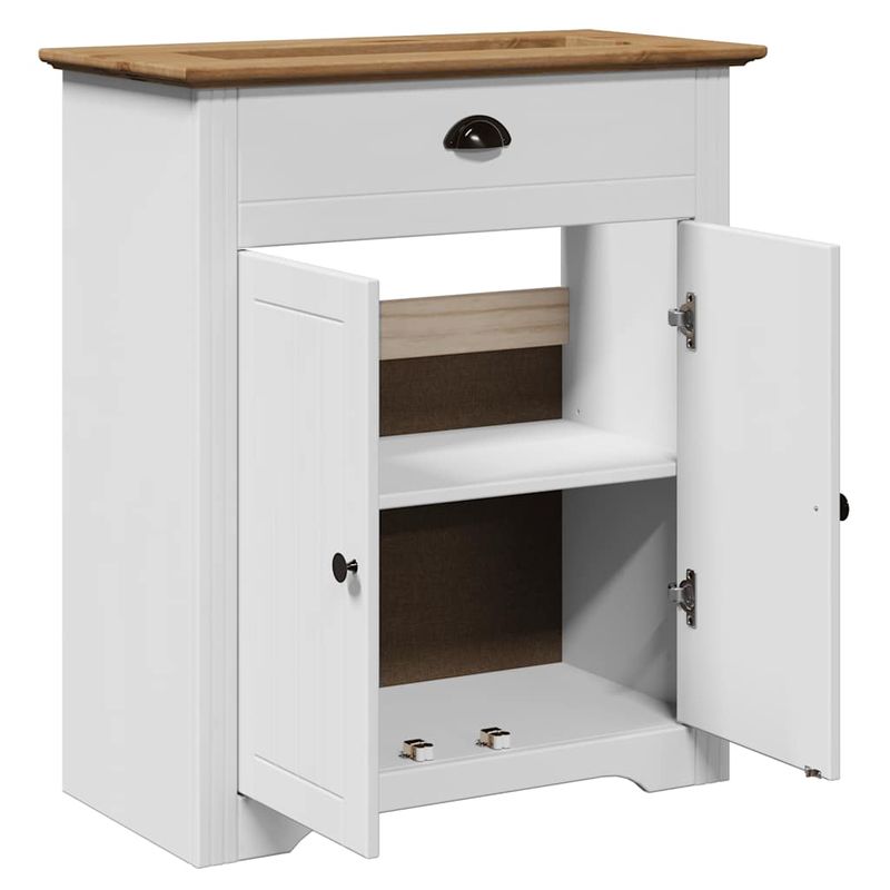 Casa si Gradina - Mobilier - Mobilier baie - Comode baie - Dulap pentru chiuveta de baie „BODO” alb si maro 70x35x80 cm - Infinity.ro