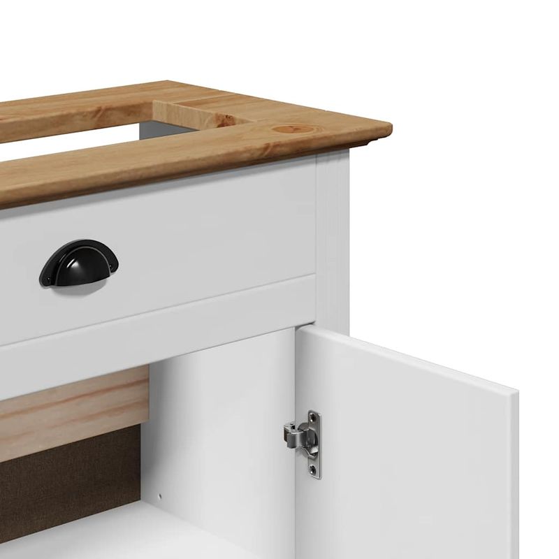 Casa si Gradina - Mobilier - Mobilier baie - Comode baie - Dulap pentru chiuveta de baie „BODO” alb si maro 70x35x80 cm - Infinity.ro