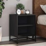 Casa si Gradina - Mobilier - Comode si corpuri - Noptiere - Noptiere 2 buc Negru 40x31x50 cm Lemn si metal prelucrat - Infinity.ro