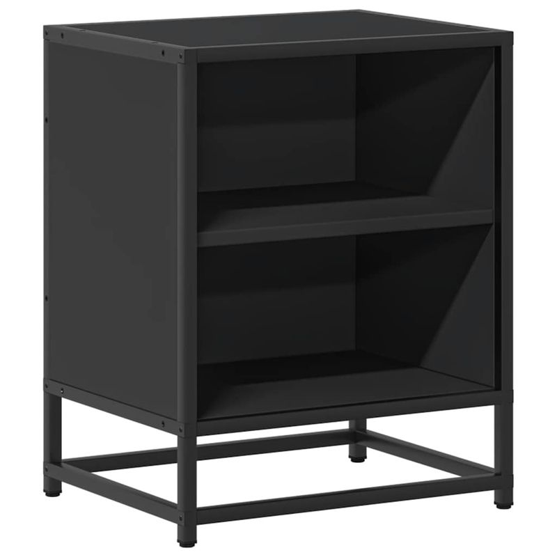 Casa si Gradina - Mobilier - Comode si corpuri - Noptiere - Noptiere 2 buc Negru 40x31x50 cm Lemn si metal prelucrat - Infinity.ro