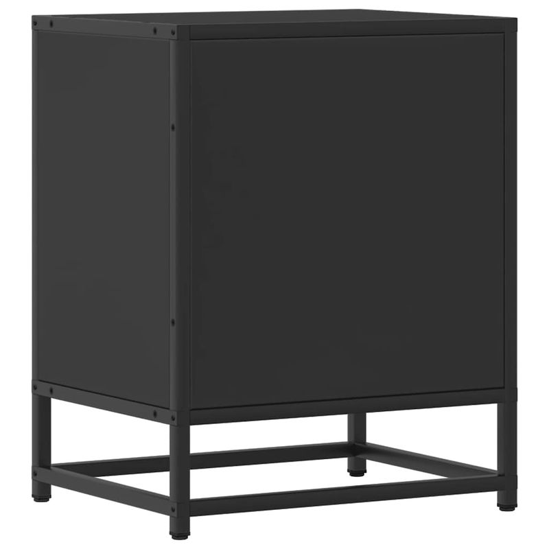 Casa si Gradina - Mobilier - Comode si corpuri - Noptiere - Noptiere 2 buc Negru 40x31x50 cm Lemn si metal prelucrat - Infinity.ro