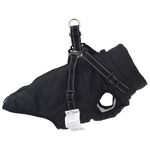 Petshop - Articole imbracaminte - Haine animale - Haina caini cu ham impermeabila reflectorizanta, negru, M - Infinity.ro