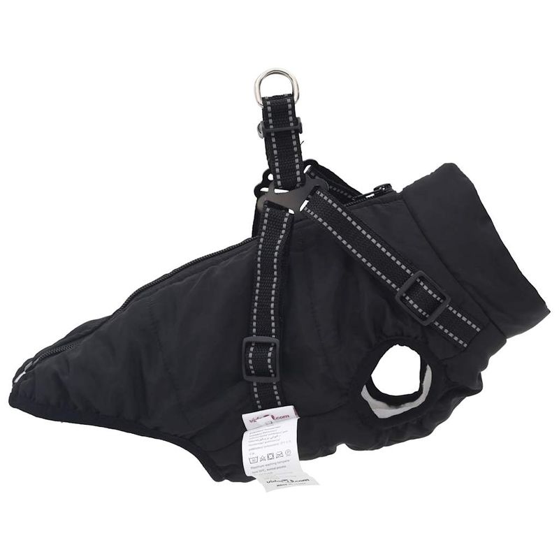 Petshop - Articole imbracaminte - Haine animale - Haina caini cu ham impermeabila reflectorizanta, negru, M - Infinity.ro