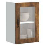 Casa si Gradina - Mobilier - Comode si corpuri - Corpuri bucatarie - Dulap de bucatarie cu usa din sticla stejar afumat „Porto”., model 1x dulap de perete din sticlă (1 ușă), mărime 40x31x60 cm - Infinity.ro