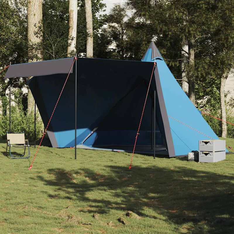 Sport si Outdoor - Camping - Corturi camping - Cort de familie Tipi pentru 6 persoane, albastru, impermeabil - Infinity.ro