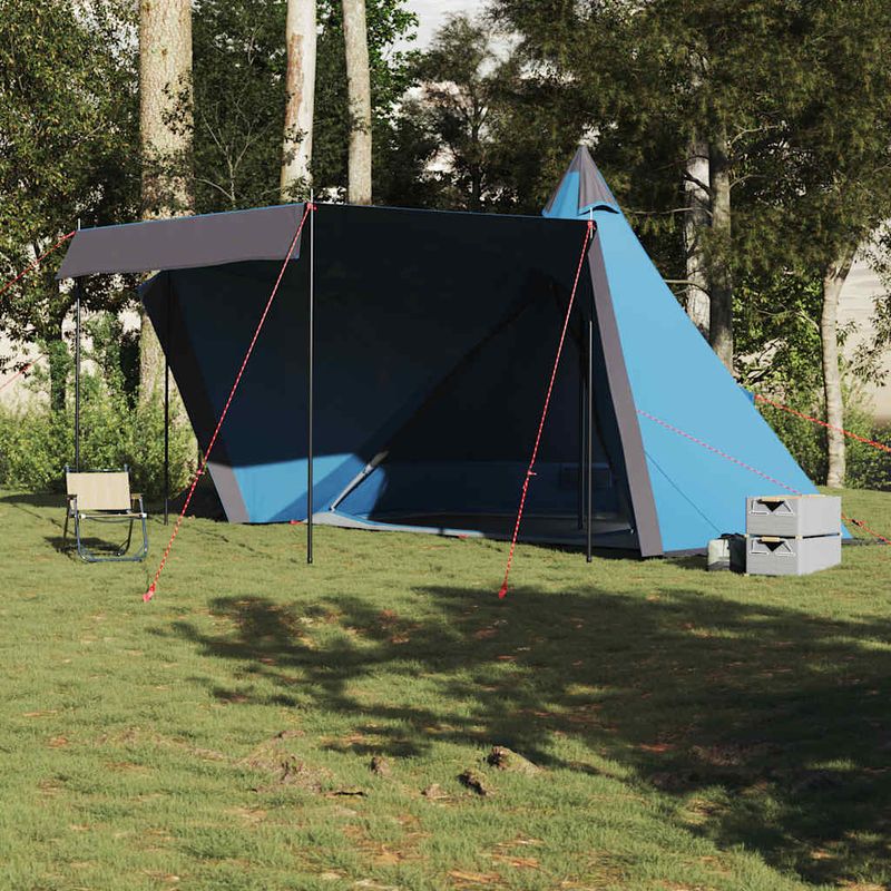 Sport si Outdoor - Camping - Corturi camping - Cort de familie Tipi pentru 6 persoane, albastru, impermeabil - Infinity.ro