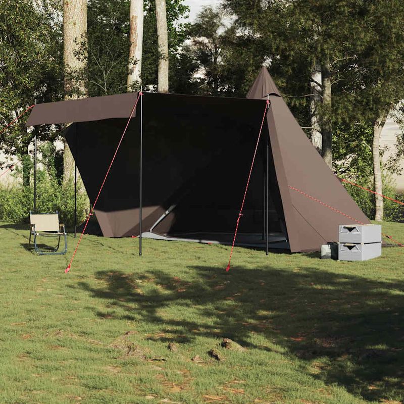 Sport si Outdoor - Camping - Corturi camping - Cort de familie Tipi pentru 8 persoane, maro, impermeabil - Infinity.ro
