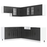 Casa si Gradina - Mobilier - Comode si corpuri - Corpuri bucatarie - Set dulap de bucatarie 11 piese „Kalmar” lemn negru prelucrat - Infinity.ro