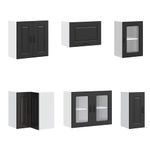 Casa si Gradina - Mobilier - Comode si corpuri - Corpuri bucatarie - Set dulap de bucatarie 11 piese „Kalmar” lemn negru prelucrat - Infinity.ro