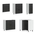 Casa si Gradina - Mobilier - Comode si corpuri - Corpuri bucatarie - Set dulap de bucatarie 11 piese „Kalmar” lemn negru prelucrat - Infinity.ro