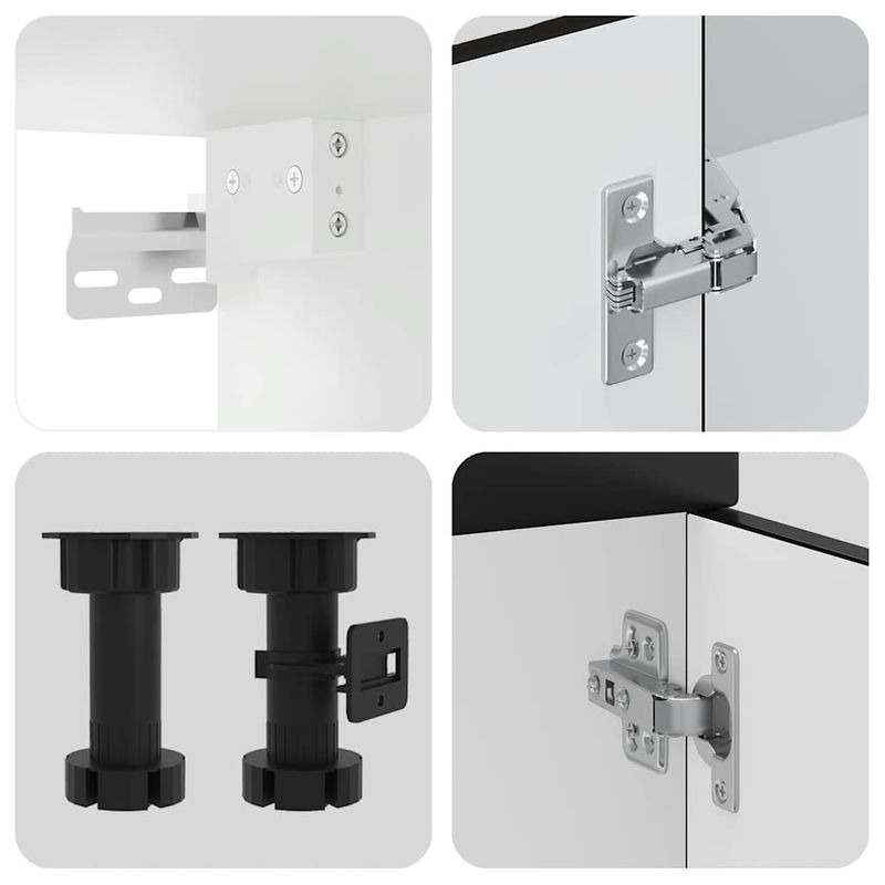 Casa si Gradina - Mobilier - Comode si corpuri - Corpuri bucatarie - Set dulap de bucatarie 11 piese „Kalmar” lemn negru prelucrat - Infinity.ro