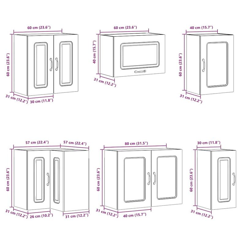 Casa si Gradina - Mobilier - Comode si corpuri - Corpuri bucatarie - Set dulap de bucatarie 11 piese „Kalmar” lemn negru prelucrat - Infinity.ro